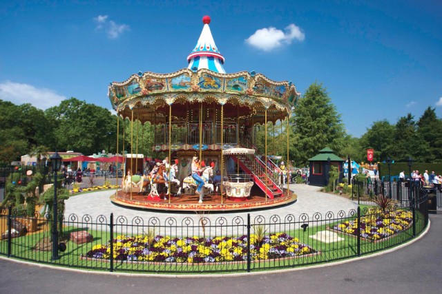 Amusement park double decker carousel