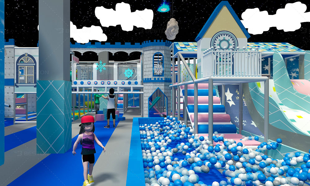 Snow themes indoor playground equipment 